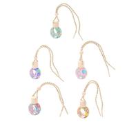GETAJGHSD Colgante de Perfume para Coche 10Ml 5 Botellas Vacías de Vidrio Accesorio Colgante para Espejo Retrovisor Función Aromaterapia para Interior de Automóvil Color Color Aleatorio