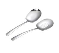 GETAJGHSD Cucharas para Servir de Acero Inoxidable 2 Piezas Color Plata Pala Ancha y Diseño Fácil de Limpiar para Uso en Casa y Restaurante