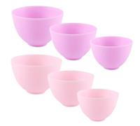 GETAJGHSD Cuencos de Silicona Fáciles de Limpiar y Resistentes Rosa Set de 6 para Faciales para Preparar Tratamientos de Belleza