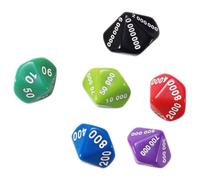 GETAJGHSD Dados de Plástico 6 Caras Juego de Mesa Cthulhu San Números Unidad Decena Mil Set de 6 Unidades Color Aleatorio