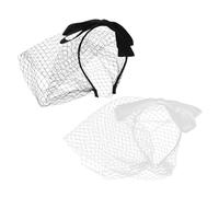 GETAJGHSD Diademas de Velo de Malla Vintage en Tonos Claros y Oscuros con Lazo Transpirable para Mujer, Accesorios Elegantes para Eventos Formales y Semi Formales, 2 Piezas