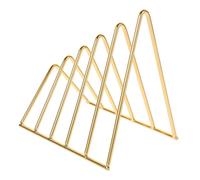 GETAJGHSD Estantería de Libros de Metal Triangular Dorada, Organizador de Archivos de Escritorio Multifuncional, Sujetalibros para Revistas y Documentos, Soporte Decorativo para Oficina