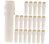 GETAJGHSD Fundas para Velas Gotas Efecto Lágrima 22x105 Mm Blancas, Cubiertas De Portalámparas, Piezas De Reparación Lámparas para Candelabros, Kit De 20 Unidades, Uso Hogar y Decoración