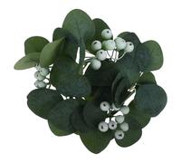 GETAJGHSD Guirnalda Decorativa de Hojas de Eucalipto Artificiales 25 Cm, Anillo para Velas sin Llama, Aro Rústico para Mesa de Comedor, Decoración para Bodas y Festivales