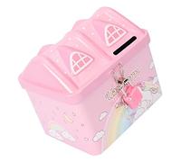 GETAJGHSD Hucha Forma De Casa Metálica con Cerradura para Niñas Alcancía Decorativa De De Dinero De Cumpleaños Caja De Niñas