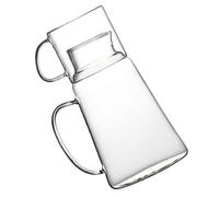 GETAJGHSD Jarra de Agua Fría de Vidrio Transparente 1300 Ml Resistente a Altas y Bajas Temperaturas Tapa, Juego de 2 Botellas para Jugo y Bebida, Adecuado para Uso Doméstico y