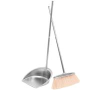 GETAJGHSD Juego de Recogedor y Escoba de Acero Inoxidable, Set Práctico para Limpieza Doméstica, Recogedor de Mano Reforzado y Escoba Cerdas Firmes, Accesorio Adecuado para Hogar