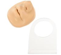 GETAJGHSD Kit de Práctica de Perforación Flexible con Modelo de Cara Falsa de Silicona y Soporte para Entrenamiento de Piercing Nariz y Boca
