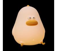 GETAJGHSD Lámpara de Noche para Ñiño Diseño de Pollito de Silicona, Recargable USB 1200mah, Portátil y Suave para Camping y Avión, Luz Regulable Que No Daña los Ojos