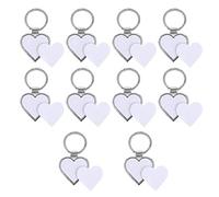 GETAJGHSD Llavero Foto Metálico Corazón, Pack de 10 Piezas para Personalizar en Eventos Obsequios y Manualidades Creativas