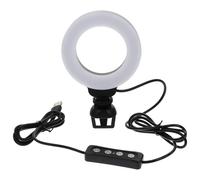 GETAJGHSD Luz de Video LED Anillo de 4 Pulgadas Clip Luz de Videoconferencia para Entrevistas y Clases Online Colores Realistas Abs Blanco