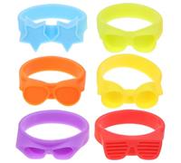 GETAJGHSD Marcadores 6 Piezas de Silicona Reutilizables de Botellas de Vino Fáciles de Usar y Resistentes para Copas y Botellas en Fiestas y Diferentes Ocasiones