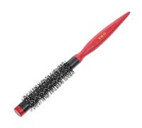 GETAJGHSD Mini Peine para Rizar el Cabello Mango de Madera, Cerdas de Nylon en Tubo de Aluminio, Cepillo Redondo Tamaño Pequeño para Peinar y Moldear Cabello Rizado, Cuidado Profesional