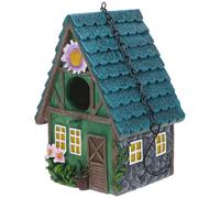 GETAJGHSD Nido para Pájaros Colgante de Resina para Jardín Exterior, Decoración de Patio Resistente, Refugio Cálido para Aves, Arte Manual para Balcón y Terraza, Adorno para Observación