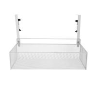 GETAJGHSD Organizador Ajustable de Almacenamiento Debajo del Escritorio, Cesta Metálica de Color Blanco sin Taladro para Oficina y Hogar, Archivador Compacto para Orden y Organización