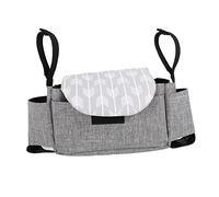 GETAJGHSD Organizador de Cochecito Multifuncional con Soporte para Botellas y Compartimento de Almacenamiento Colgante para Carritos para Mamás y Papás Paseos Gris