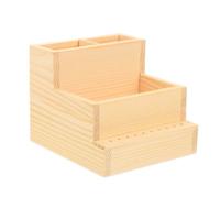 GETAJGHSD Organizador de Cosméticos Multiusos de Madera Estructura de Doble Capa y Superficie Lisa, Soporte Pragmático para Decoración y Oficina Minimalista