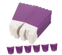 GETAJGHSD Paquete de 50 Cajas para Palomitas de Maíz, Recipientes de Papel Plegables Resistentes Grasa, Color Morado, para Eventos y Dulces