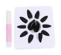 GETAJGHSD Pegatinas de Manicura Uñas Postizas para Negras 24 Piezas Diseño Elegante y Único para para Mujeres