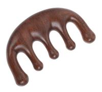 GETAJGHSD Peine de Masaje de Madera de Sándalo Verde de 5 Dientes, Masajeador Manual para Puntos de Acupuntura y Cuero Cabelludo, Rascador Relajante para Aliviar Fatiga y Mejorar