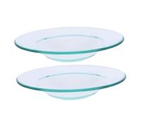 GETAJGHSD Plato de Vidrio para Lámpara de Fragancia Aroma Difusor sin Rebabas, 2 Piezas para Calentador de Cera y Decoración del Hogar