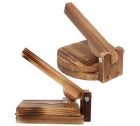 GETAJGHSD Prensa de Masa de Madera para Hacer Envolturas de Dumplings y Noodles, 2 Piezas, Diseño Redondo y Cuadrado para Uso en Cocina