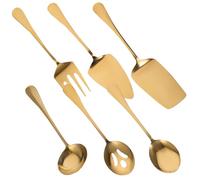 GETAJGHSD Set Completo de Cubiertos de Acero Inoxidable Dorado Cucharas y Tenedores para Servir, Utensilios de Cocina para Uso Doméstico y Suministros para Fiestas