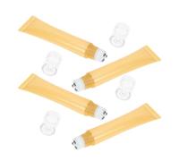 GETAJGHSD Set de 4 Botellas Roll-on Rellenable de Plástico Color Caqui para Aceites Esenciales y Crema Facial, Capacidad 20g, Ideales para Viaje y Cuidado DIY