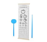 GETAJGHSD Tablas Optométricas Infantiles de Doble Cara Marco de Madera Sólida y Bastón Manual para Pruebas de Visión en Casa y Aula Color Aleatorio