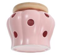 GETAJGHSD Tarro de Cerámica Rosa Ventilado para Guardar Ajos y Jengibre, Recipiente de Cocina Tapa, Organizador para Encimera, Soporte Fresco y Seco, Bote Grande de Almacenamiento