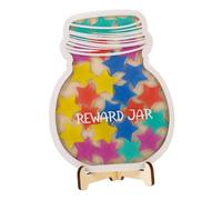 GETAJGHSD Tarro de Recompensas de Madera para Gráfico de Recompensas Estrella para Aula y Entrenamiento Escolar la Creatividad y Actividades Diy para Motivación Infantil y Gestión de