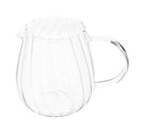 GETAJGHSD Taza de Leche Pequeña de Vidrio Transparente Rayas, Distribuidor de Té para Beber, Taza para Agua y Leche, Adecuado para Hogar y Reuniones Familiares