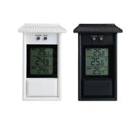 GETAJGHSD Termómetro Exterior Digital Blanco Función Memoria Temperaturas Máxima y Mínima, Resistente al Agua, para Ventana, Jardín y Refrigerador, Medidor de Temperatura Ambiente,