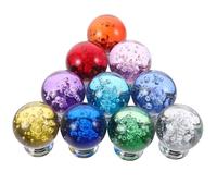 GETAJGHSD Tiradores de Cristal para Muebles, 10 Pomos Agujero Metálicos, Diseño Burbuja, para Cómodas y Cajoneras en Salones y Habitaciones