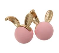 GETAJGHSD Tiradores Infantiles Pequeños Pomos de Puerta en Forma de Cabeza de Conejo Rosa para Armario y Cómoda, Perillas Decorativas Prácticas y Cómodas de Cerámica y Aleación de Zinc