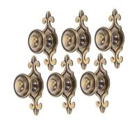 GETAJGHSD Tiradores Vintage de Latón para Cajones y Armarios, 6 Piezas Redondas Orificio Único, Adecuados para Muebles de Cocina, Baño y Aparadores, Acabado Cobre Envejecido
