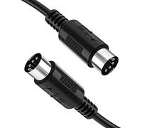 Getaria Cable MIDI de 5 pines DIN Plug 1m negro, utilizado para cable de audio para piano electrónico, teclado MIDI, sintetizador, interfaz de audio, secuenciador, pedal multiefecto