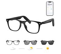 GetD Gafas Bluetooth, gafas inteligentes de oreja abierta, gafas de sol polarizadas grandes, gafas de sol de audio Bluetooth 5.4, antifugas de sonido, reducción de ruido de llamadas, lente de