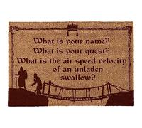getDigital Felpudo What is your name - Felpudo para geeks y nerds, 100% fibra de coco natural, parte inferior de PVC antideslizante, 60 x 40 x 2 cm