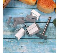 Getdoublerich 10 moldes rectangulares de acero inoxidable para galletas y fondant con sello para pasteles, pan, galletas, sándwich, queso, 2 x 1.48 pulgadas