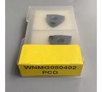 Getdoublerich 2 piezas de insertos de torneado PCD WNMG080402 para aluminio y cobre, puntas policristalinas de alta resistencia al desgaste CNMA430.5