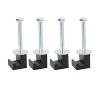 Getdoublerich 4 amarres de aluminio con gancho en J, abrazaderas de montaje cruzadas resistentes para caja de herramientas de camión, kit fijo sin taladro para todas las camionetas