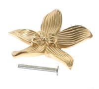 Getdoublerich 4 pomos de cajón, pomos de aleación de zinc en forma de flor, manijas de gabinete de un solo agujero, manijas de gabinete, manijas de metal para reemplazar pomos viejos o dañados