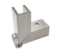 Getdoublerich Abrazadera de cristal, 1 unidad, clip de ducha fijo, cepillo de latón cepillado para accesorios de baño, sin marco, herrajes de panel resistentes