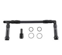 Getdoublerich AN6 - Línea de combustible trenzada de doble alimentación para carburador Holley 4150, fibra de nailon de acero inoxidable, negro, 304 x 101 mm