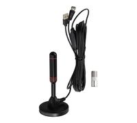 Getdoublerich Antena de TV HD de 30 dBi, antena digital DVB-T2 con respuesta rápida para uso en interiores y exteriores, receptor de señal portátil de alta ganancia para canales transparentes de 1080p