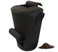 Getdoublerich Bolsa de abono no tejida de 5 galones y 19 litros, resistente para residuos de jardín y restos de cocina, contenedor de fertilizantes orgánicos de fermentación probiótica, color negro