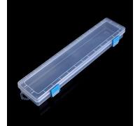 Getdoublerich Caja de almacenamiento de plástico blanco para pinceles de arte, lápices de pintura y bolígrafos de acuarela, recipiente con tapa con bisagras para herramientas de hasta 13 pulgadas