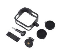 Getdoublerich Carcasa de ABS para bisel con cubierta de lente para Max 2, marco de silicona protectora con soporte de zapata fría para luz de micrófono, color negro