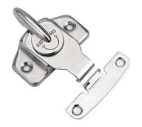 Getdoublerich Cerraduras de mesa de metal para mesas de comedor, 2 cierres y cierres de hierro con mecanismo de cierre seguro, elegante acabado plateado, instalación, para uso versátil en escritorios